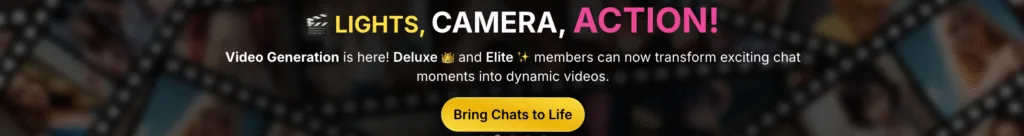 Screenshot von GirlfriendGPT zur neuen Funktion für animierte Videos im Chat