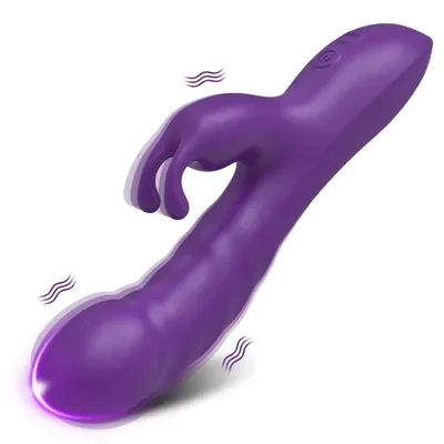 Violetter Rabbit-Vibrator mit Schaft und Klitorisarm
